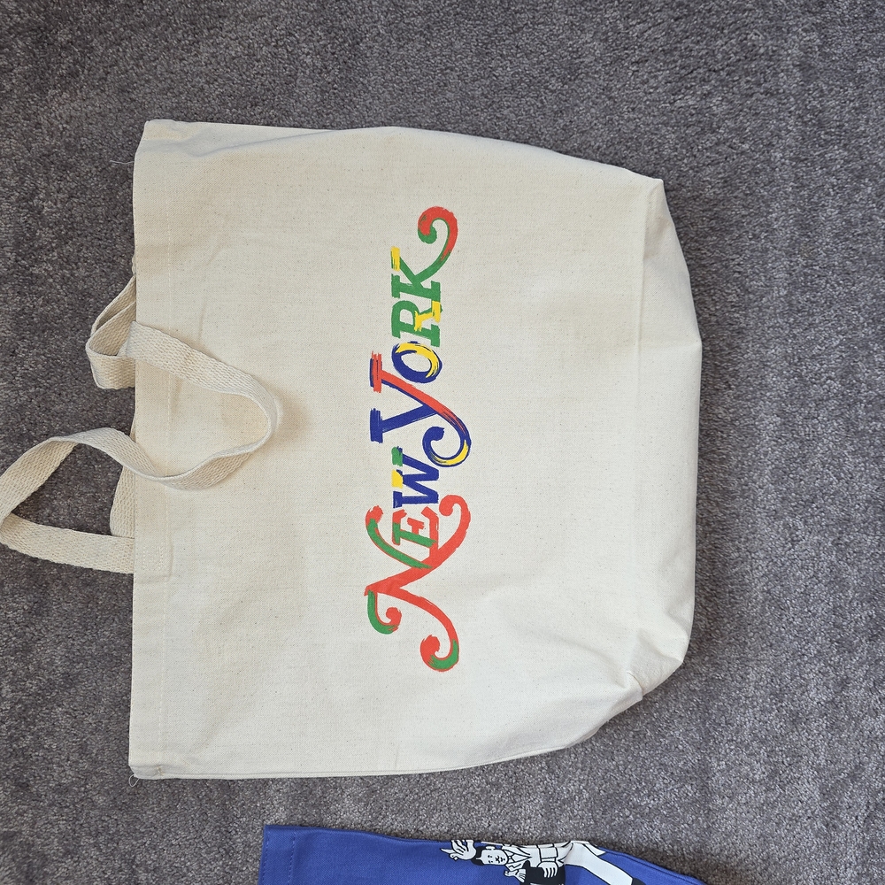 New York Canvas Tote Bag - Cream